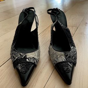 Chanel tweed slingback pumps